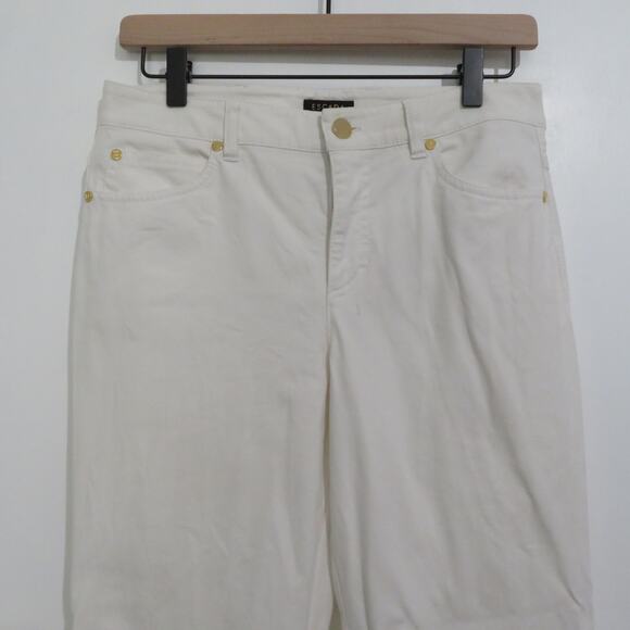 Escada Womens Sz EU 36 US 6 White Pants Straight Leg Hold Hardware - Picture 3 of 9